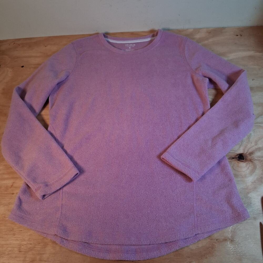 Tek Gear Womens Fleece Sweater Sz M Purple Long Sleeve Shirt Outdoors Lavender